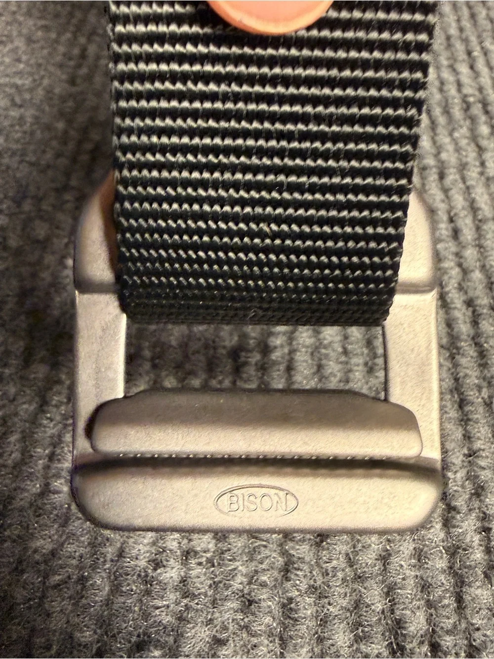 Bison Designs Last Chance Men's Black Tactical Webbing Belt with Metal Buckle